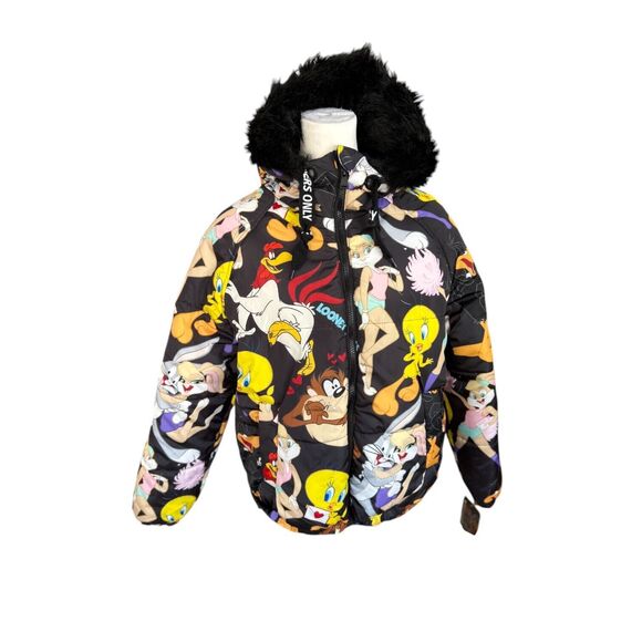 Members Only NWT Tweety Bird Looney Tunes Hooded Jacket Sz XL Girls or Women's S - Picture 1 of 11